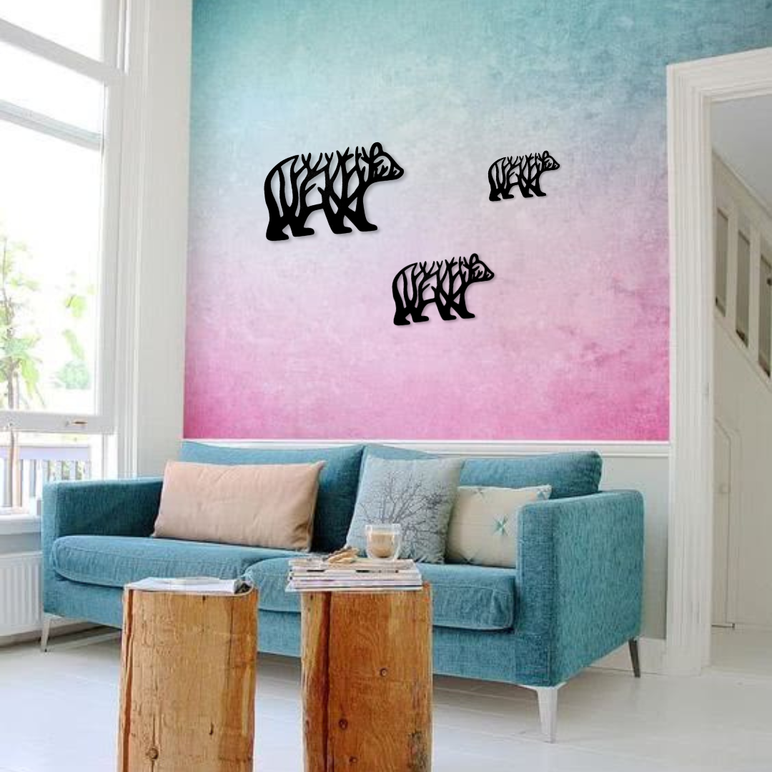 Kit 3 Osos de Ramas | Arte en Madera | 50 cm x 30 cm