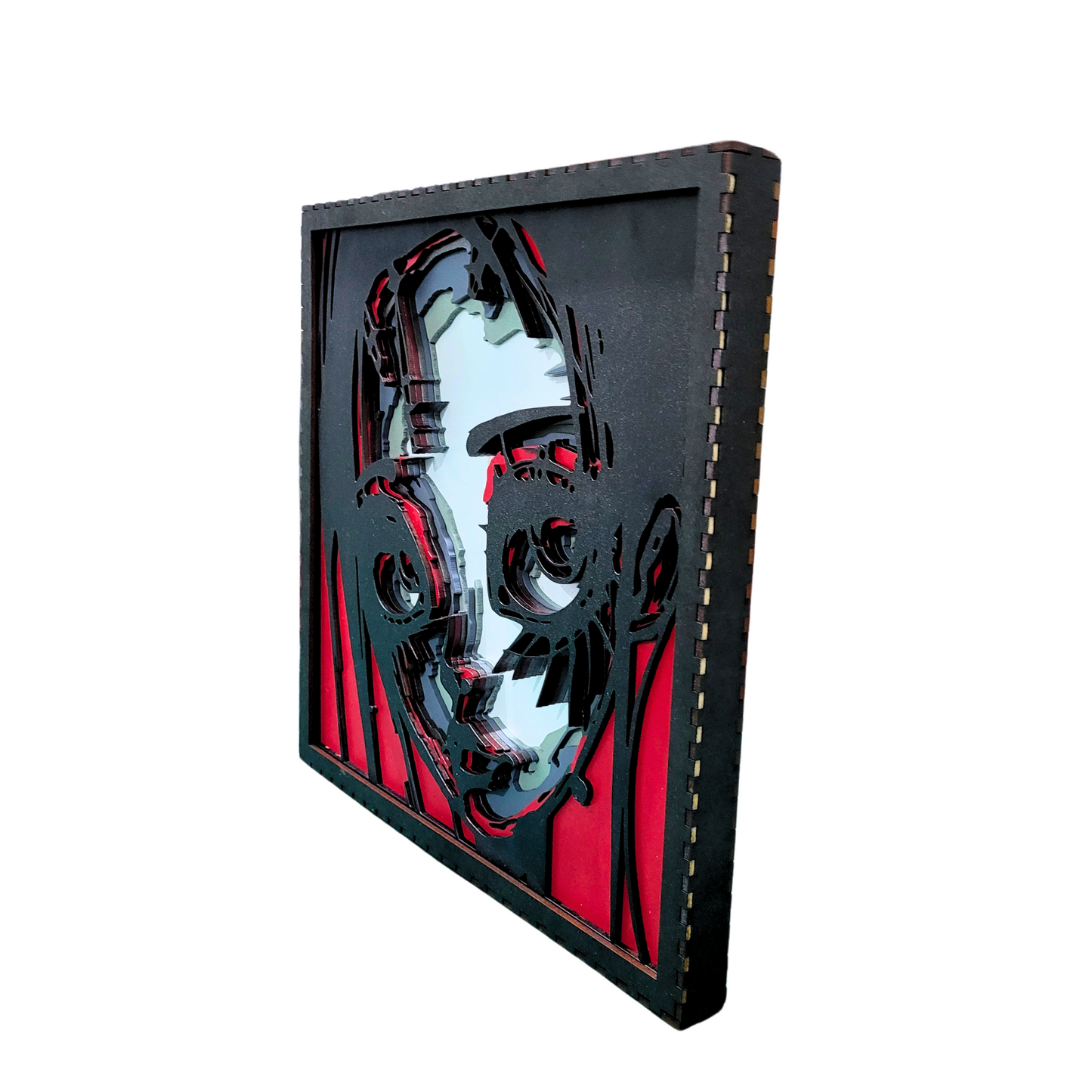 Cuadro Decorativo Premium Multicapa - Chica Gótica en Colores Oscuros y Rojo