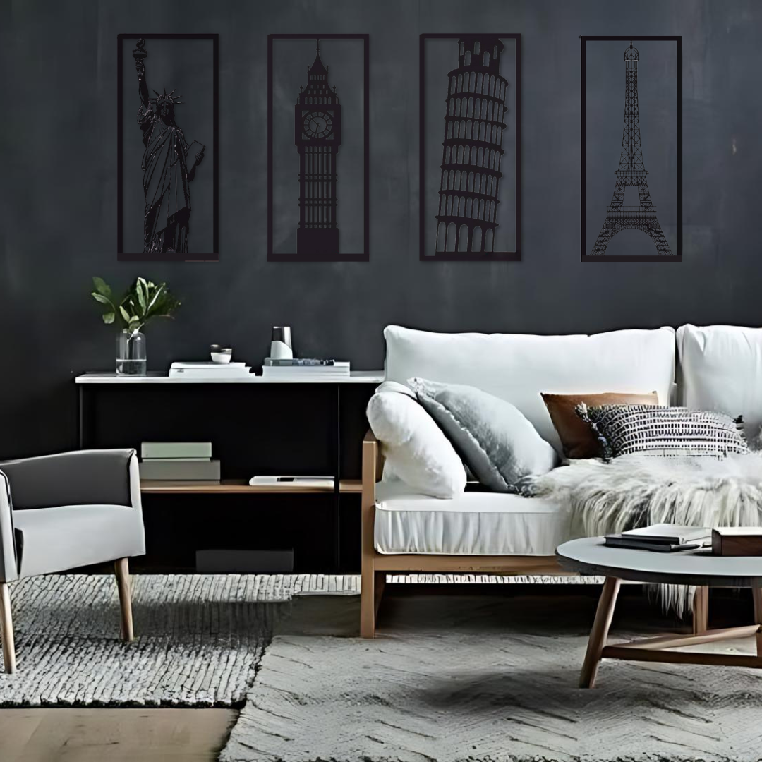 Kit 4 Monumentos | Arte en Madera - 50 x 25 cm