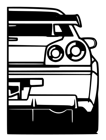 Nissan Skyline R34 | Arte en Madera | 50 cm x 35 cm