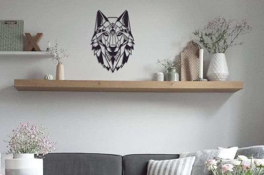 Lobo de Frente | Arte en Madera | 50 cm x 35 cm