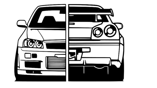 Nissan Skyline R34 | Arte en Madera | 50 cm x 35 cm